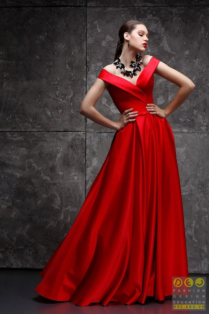 Váy đẩm sử dụng chất liệu vải satin vô cùng sang trọng và quyến rũ