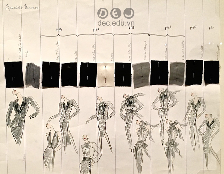 Bản phác thảo thiết kế kinh điền của NTK Yves Saint Laurent