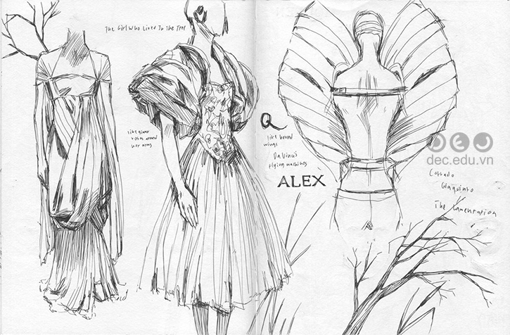 Những bản sketch tuyệt đẹp của NTK Alexander MC Queen