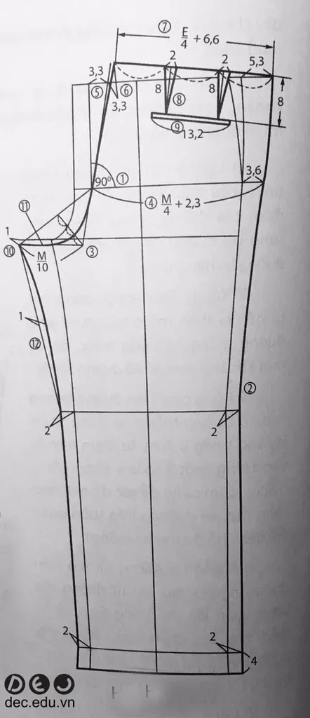 Cách vẽ rập quần âu nam thông thường thân sau